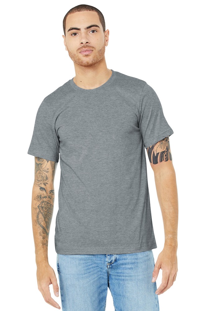 Pack Of 3 BELLA+CANVAS BC3001CVC Unisex Short Sleeve Heather Crew Neck T-Shirt
