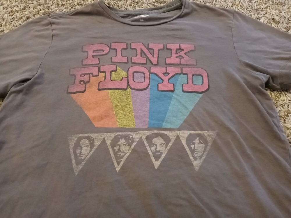 Old Navy Pink Floyd Dark Side Of The Moon Concert Tour T Shirt Mens Small Gray