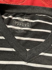 Plus Size Mens Brooklyn Xpress Gray & White V-neck Short Sleeved T-shirt.Size5XL