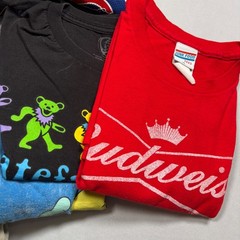 Men’s Graphic T Shirt Lot 13 Pc Mixed Brands Sports Beer Music Size M L XL