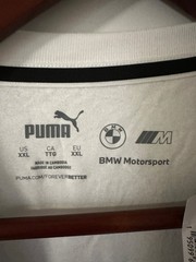 Puma BMW Motorsport White Logo Shirt Men’s XXL NEW with TAGS