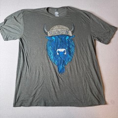 Duck Company Yellowstone National Park Blue Bison Graphic Tee Olive Green 2X