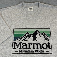 Marmot Mountain Works Gradient Logo Graphic T-Shirt Men’s Medium Gray NWT