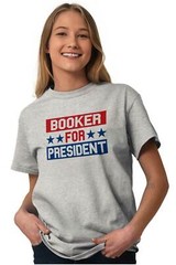 Cory Booker For President Political Voting Adult Short Sleeve Crewneck Tee