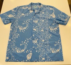 Malibu Beach Club By Drill Clothing Button Up Light Blue Paisley Shirt Sz Large