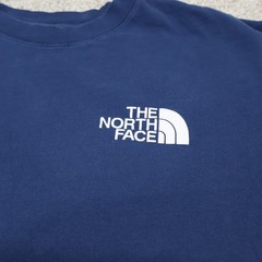 The North Face Mens Medium Long Sleeve Logo Tee Blue (see photo for flaw)