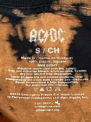 AC/DC Highway To Hell Heavy Metal Rock T-Shirt Black Bleach Wash Sz Small Youth