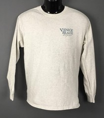 Vintage MV Sport Shirt Mens Medium Gray Venice Beach Surfer Paradise Long Sleeve