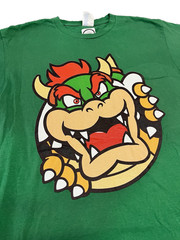 Nintendo Bowser T-Shirt Men’s Medium Green Official Licensed Mario Graphic Tee
