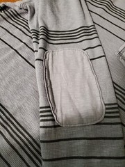 NWT Bar 3 III Waffle KNIT Shirt XL Long Sleeve Striped MENS Slim Fit Gray Elbow