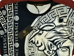 Versace Medusa Head Long Sleeve T-Shirt Black and White Size 2XL
