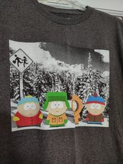 Vintage Comedy Partners SOUTH PARK Winter Scene Graphic T SHIRT SIZE 2XL Gray