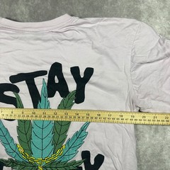 Members Only Stay Trippy Graphic T-Shirt Mens S Lavender Pink Cotton Streetwear
