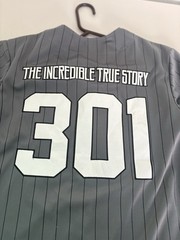 Logic “The Incredible True Story” Baseball Pinstripe Jersey Hip Hop Gray Size S