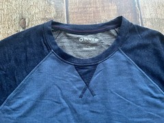 ORVIS CREWNECK LONG SLEEVE SHIRT 2 TONE BLUE MENS LARGE EXCELLENT