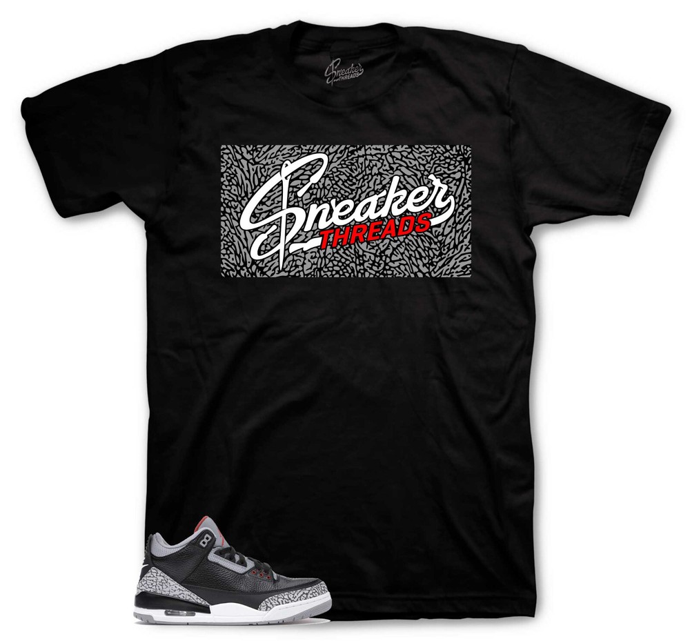 Shirt To Match Jordan 3 Black Cement Shoes – Sneaker Threads Tees
