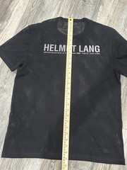 Helmut Lang Men’s Black Mesh Logo Crew Neck Short Sleeve T-Shirt L