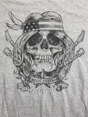 Converse All Star Rock n Roll Skull Shirt Mens XL Gray America Guitars Skater