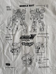 2x HUF Mobile Suit Gundam Wing Deathscythe Heavy Arms Schematics T-Shirt Medium