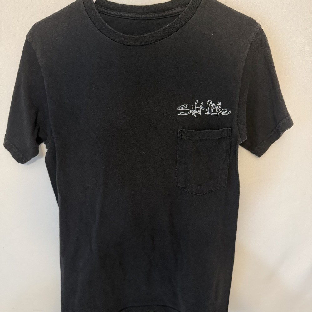 Salt Life The Reel Deal Small T-Shirt Black Short Sleeve