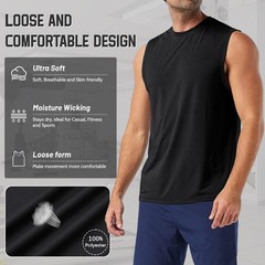 3 Pack Mens Sleeveless Quick Dry Tank Tops for Gym Workout Running Beach Sport