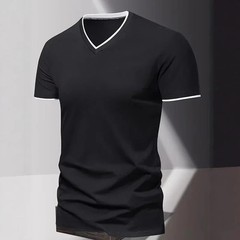V-neck Short Sleeved Men’s T-shirt, Men’s Sports and Leisure T-shirt, Trendy and
