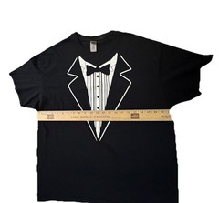 Tuxedo Bowtie Formal Funny Classy Casual Mens T-shirt Size XL