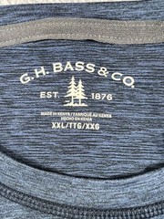 G.H. Bass & Co Men’s Long Sleeve Shirt Pullover Crewneck Size XXL Blue Wicking