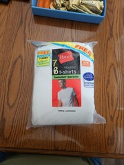 Hanes 2135KC Men’s Size M T-Shirt – White (7Pack)