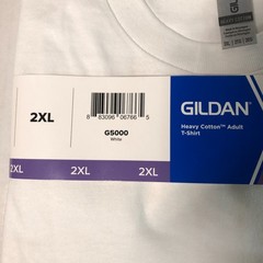 Gildan Mens Heavy Cotton (LOT Of 2) White 2XL Plain Adult T-Shirt Tee G5000 XXL