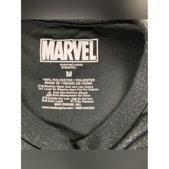 Marvel Black Short Sleeve Tee with Smoky Punisher Skull shiny textured fabric