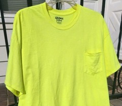 Safety Yellow Caution T-Shirt 2XL Men Women Unisex Unused Gildan Garments