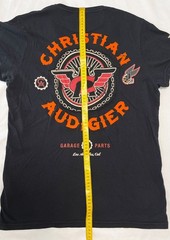 Christian Audigier Men’s T-Shirt Black Biker Garage Parts Motorcycle Y2K Size M