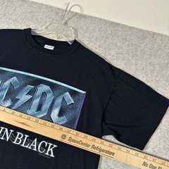 AC/DC Back In Black Shirt Mens Large Black Tour Band Rock Tee Music