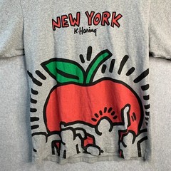 Keith Haring SPRZ NY New York City Big Apple T Shirt Large Gray