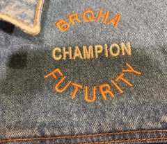 Vtg Med Wt Denim Waist Jacket-Never Worn-Won At Horse Show Mens Large