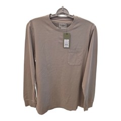 NWT Goodfellow And Co Long Sleeve Pocket T Shirt Mens Medium Taupe