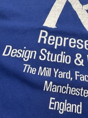 Represent Blue Logo Graphic T Shirt Design Studio Workshop Portugal Oversized M