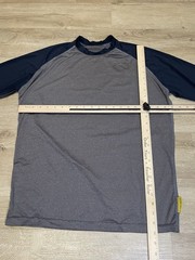 EvoShield Shirt Mens Sz L Large 3/4 Sleeve Raglan Gray Blue Performance Baseball