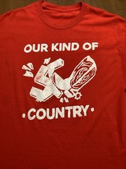 Our Kind Of Country Shirt Size L Red Jack Grelle Muddy Roots Anti Racism