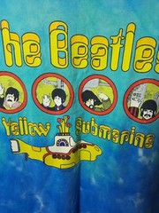 Rare Graphic THE BEATLES Yellow Submarine-Liquid Blue Tag Tie Dye ShIrt Size XL