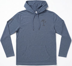 MEN’S HOODIE: Chill AF Lightweight Pullover Athletic Blue Cotton Blend LARGE L