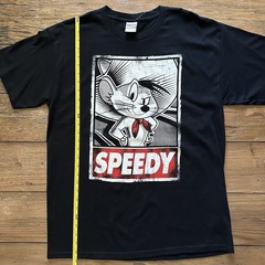 Speedy Gonzales Shirt Mens Large Black Looney Tunes Graphic Tee Gildan Y2K Style