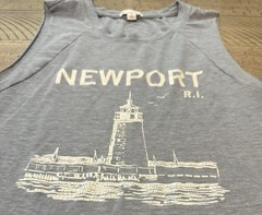Gap Men’s Muscle Shirt XS Blue Sleeveless Newport R.I. Graphic Tank Top