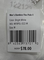 Free Fly Men’s Bamboo Flex Polo || T Shirt (MFXPOL-022-M) Size M Color White