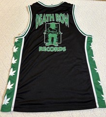 Official Death Row Records 2 Sided Jersey Green Leaf Sides Two Hip Hop Size M