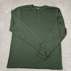 Quince Flowknit Breeze Performance Long Sleeve Henley T Shirt Mens L Olive Green
