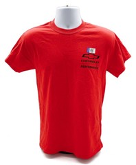 Red T-Shirt w/ Black Chevrolet Performance Script / Logo & Bowtie Emblem