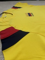 Vintage Colombia Flag Embroidered Oversized Football T-Shirt,Retro Soccer Street