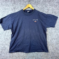 Vintage Cal Cru Dallas Texas T-Shirt Adult XL Blue Embroidered Logo Retro